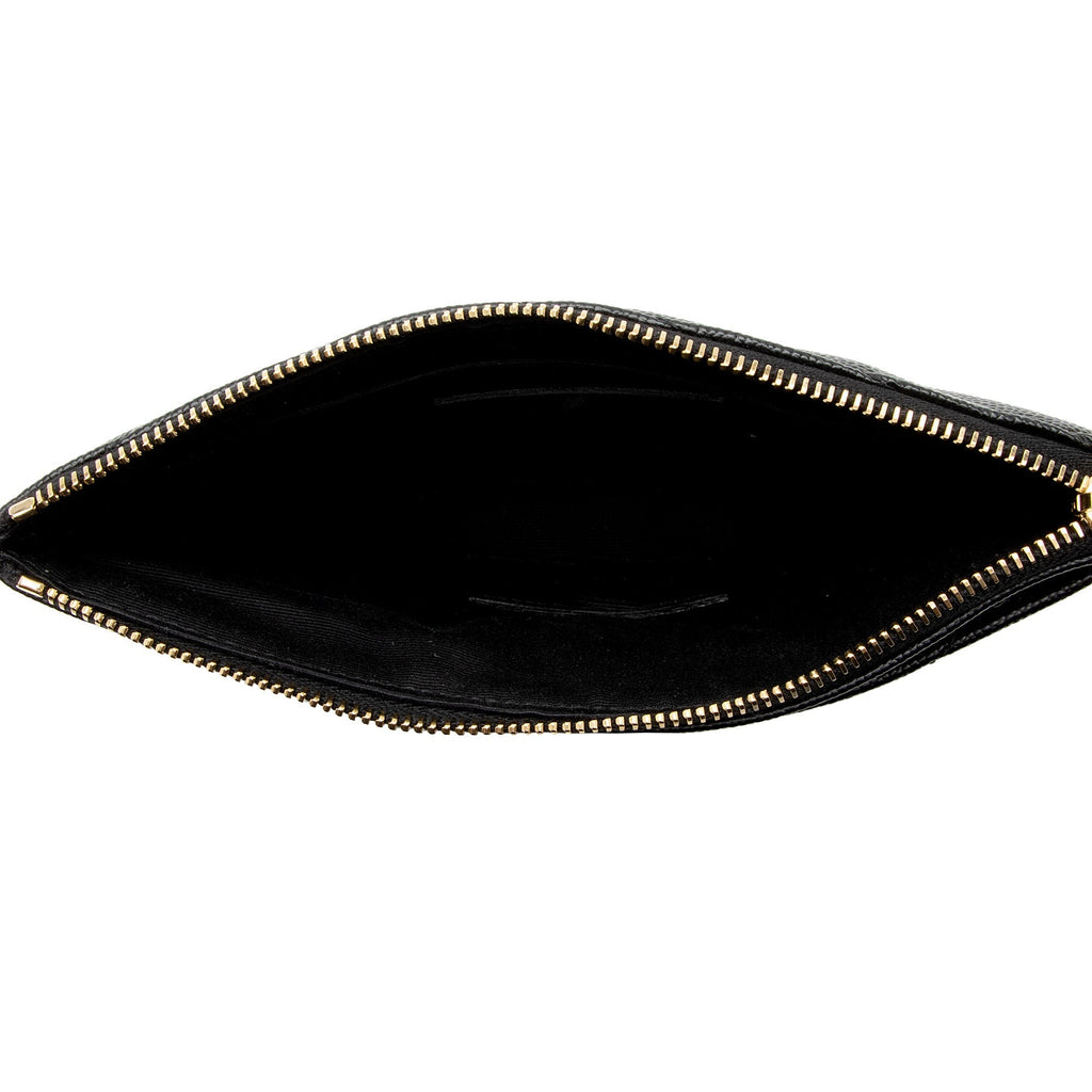 Saint Laurent Matelasse Grain de Poudre Monogram Bill Pouch (SHF-ikSGxC)