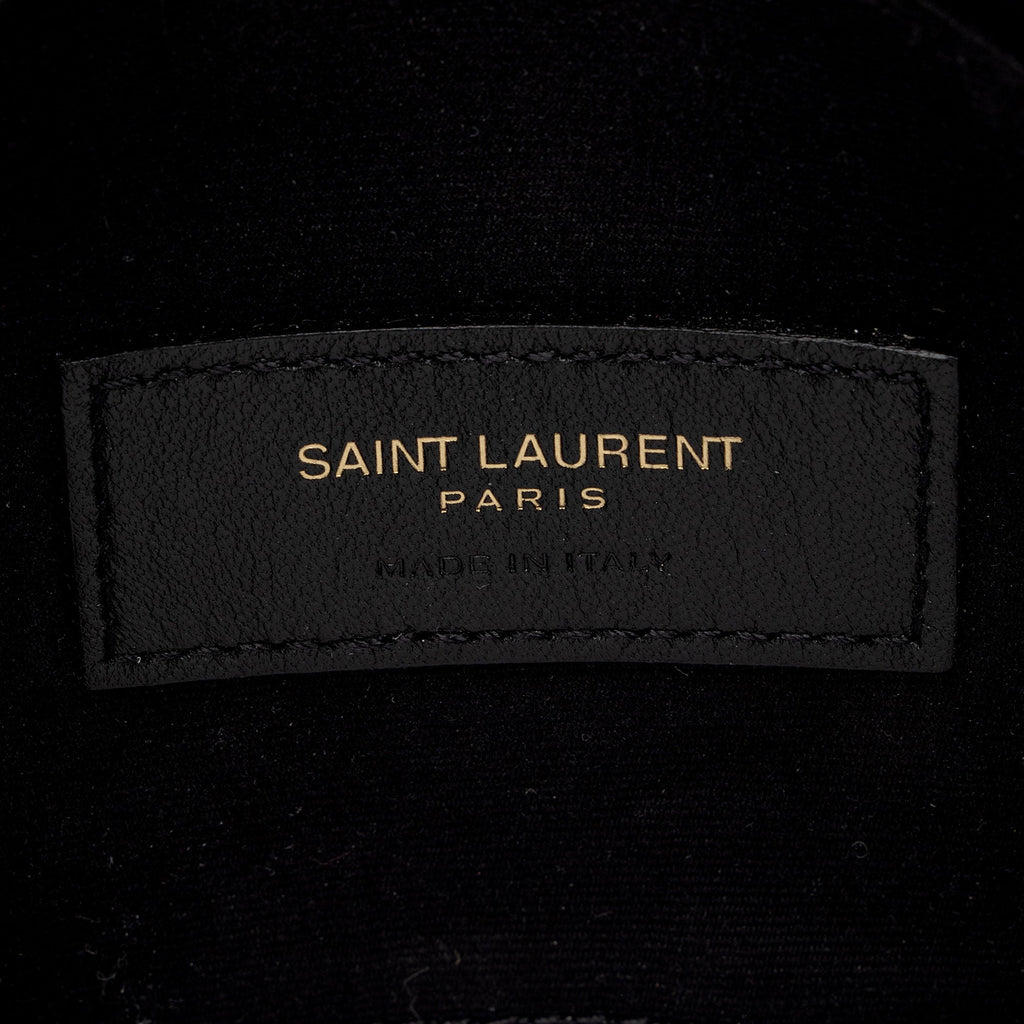 Saint Laurent Matelasse Grain de Poudre Monogram Bill Pouch (SHF-ikSGxC)