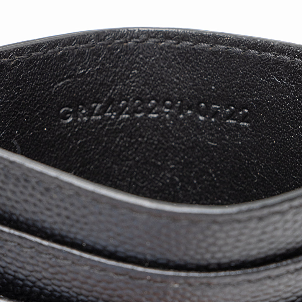 Saint Laurent Matelasse Grain de Poudre Monogram Card Case (SHF-C66DmI)