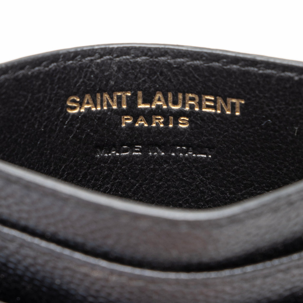 Saint Laurent Matelasse Grain de Poudre Monogram Card Case (SHF-C66DmI)