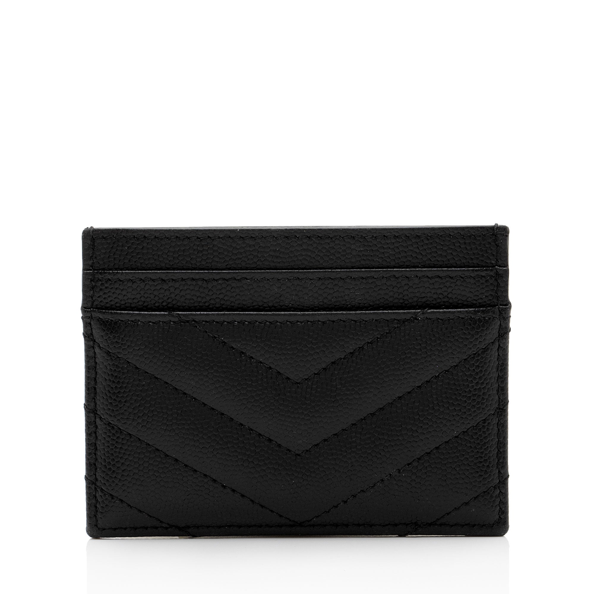 Saint Laurent Matelasse Grain de Poudre Monogram Card Case (SHF-6ioPjj)