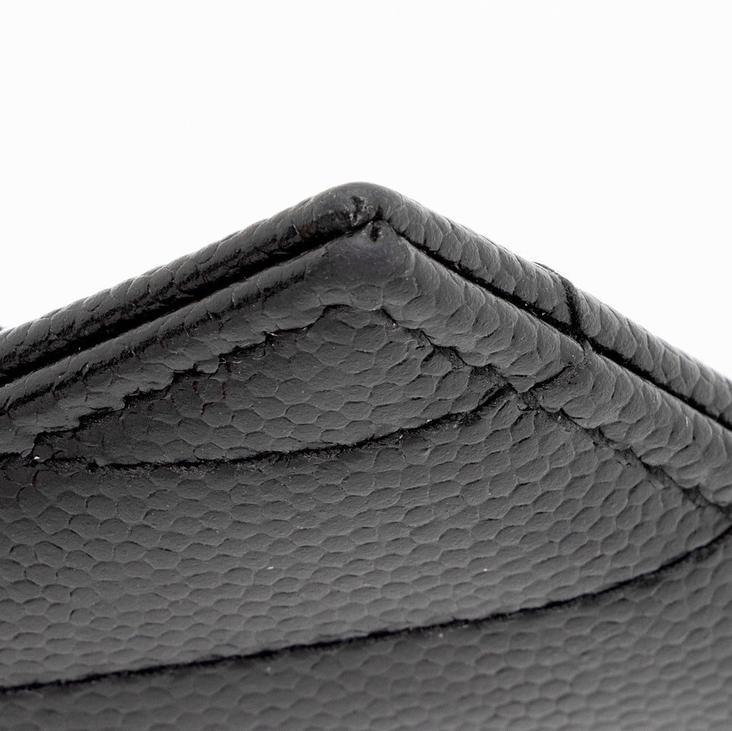 Saint Laurent Matelasse Grain de Poudre Monogram Card Case (SHF-6ioPjj)