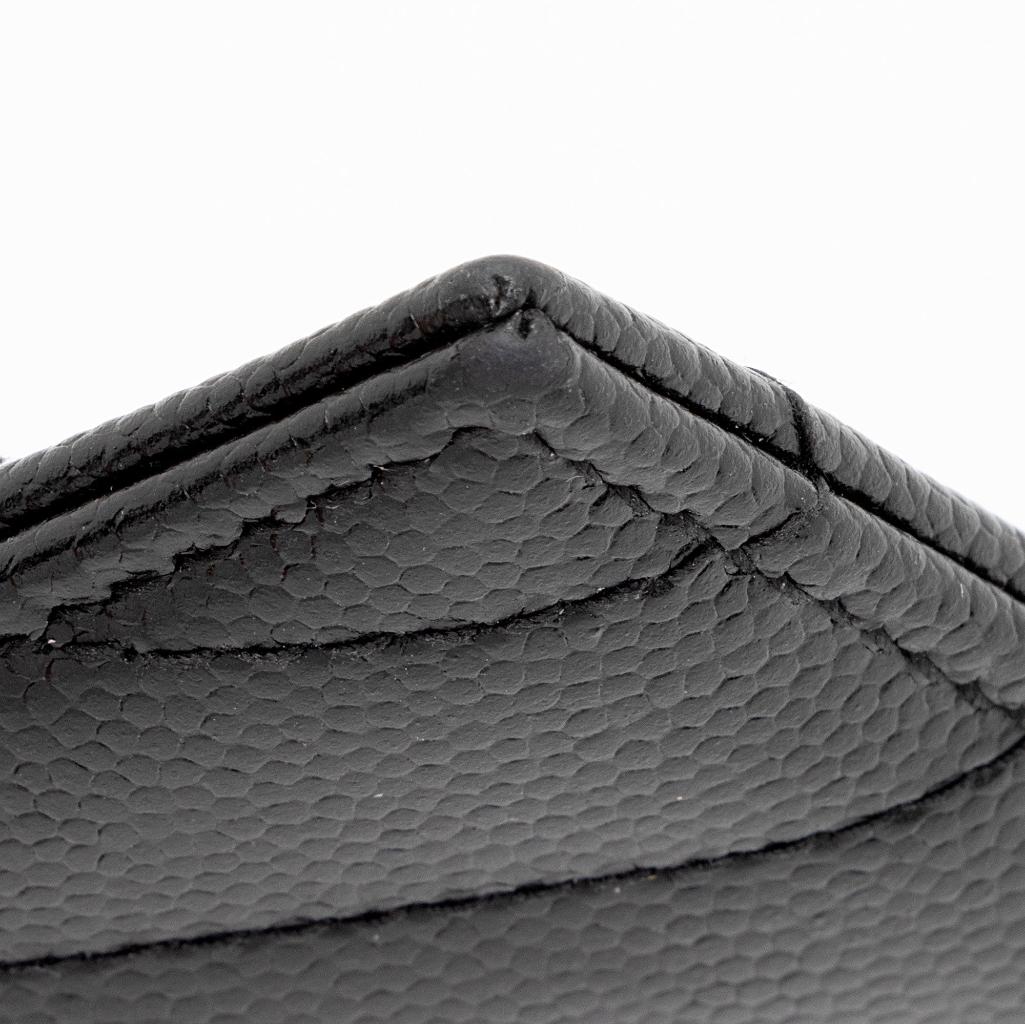 Saint Laurent Matelasse Grain de Poudre Monogram Card Case (SHF-6ioPjj)