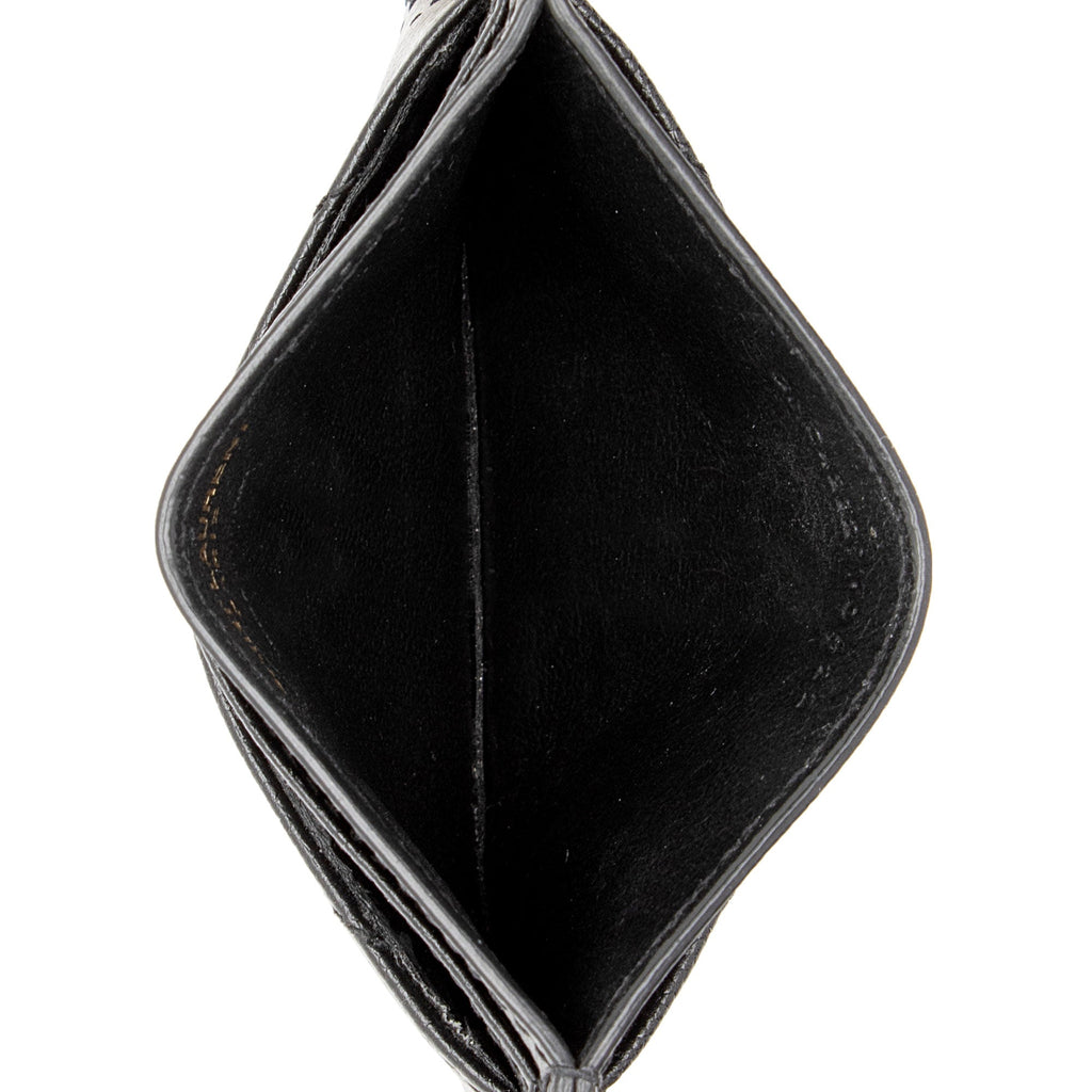 Saint Laurent Matelasse Grain de Poudre Monogram Card Case (SHF-6ioPjj)