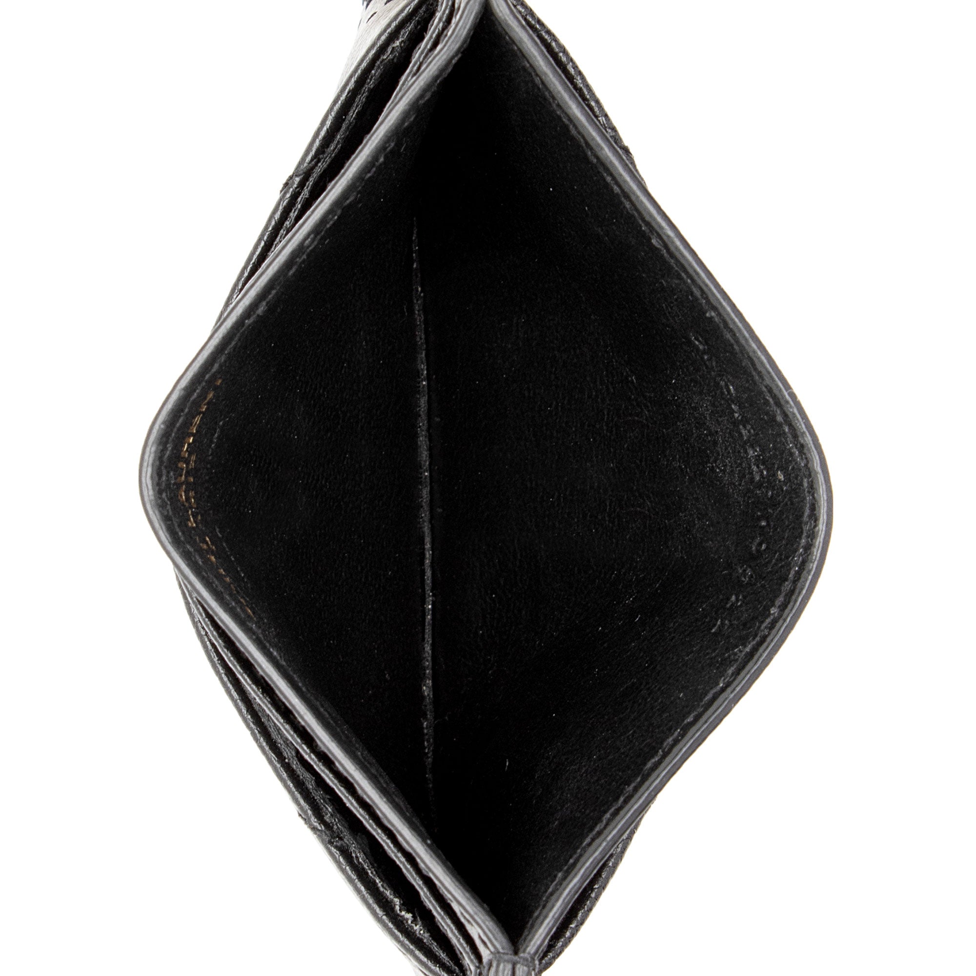 Saint Laurent Matelasse Grain de Poudre Monogram Card Case (SHF-6ioPjj)