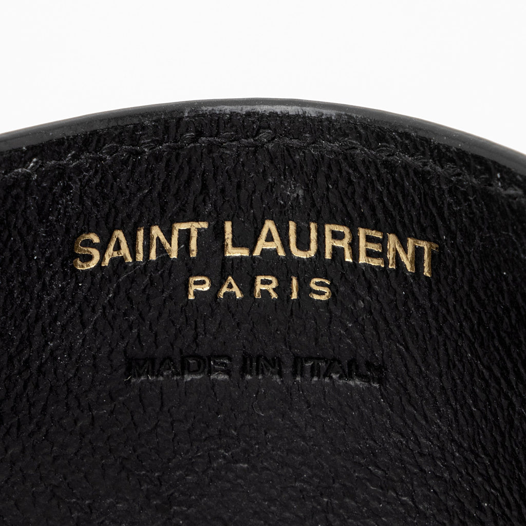 Saint Laurent Matelasse Grain de Poudre Monogram Card Case (SHF-6ioPjj)