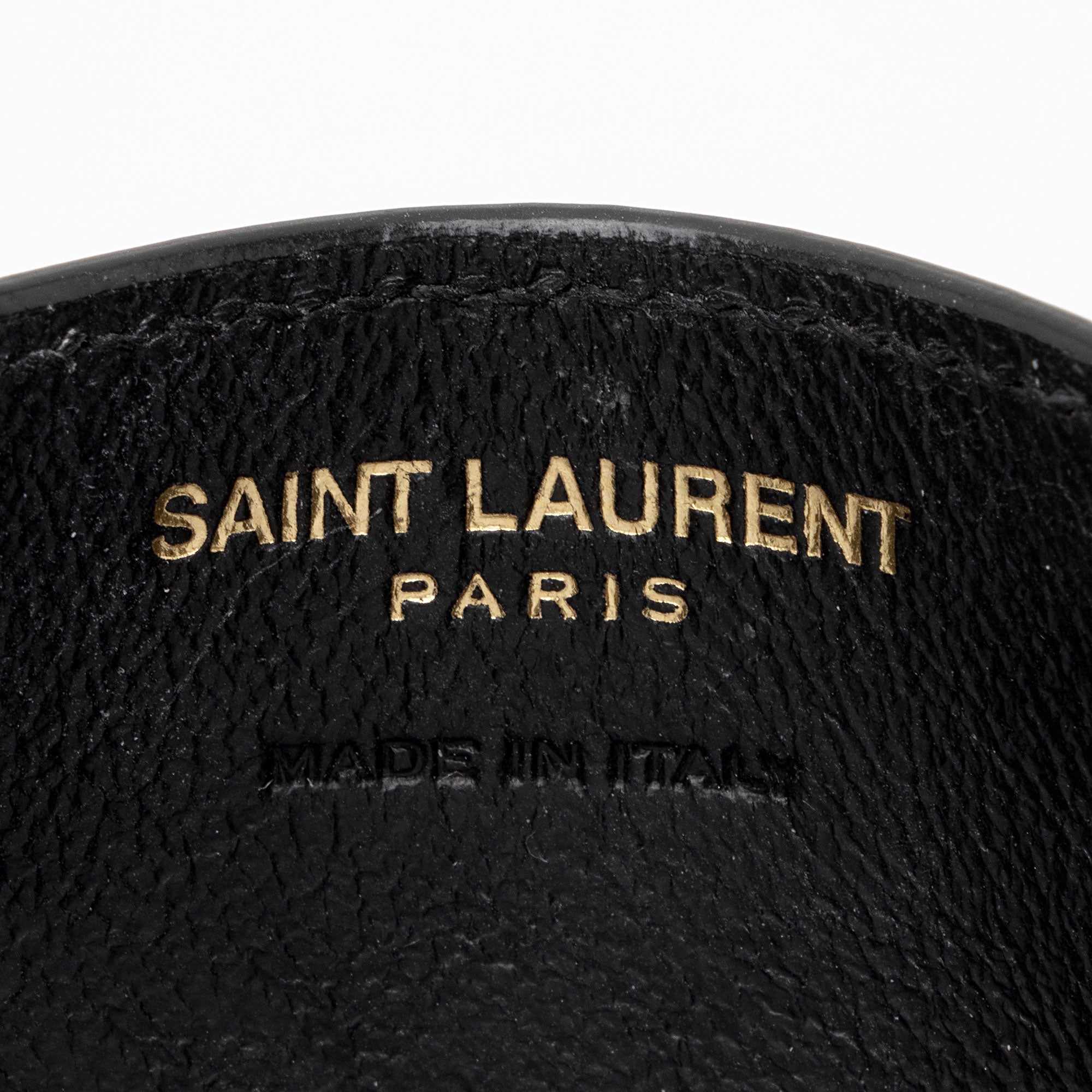 Saint Laurent Matelasse Grain de Poudre Monogram Card Case (SHF-6ioPjj)