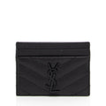 Saint Laurent Matelasse Grain de Poudre Monogram Card Case (SHF-f11Wsk)