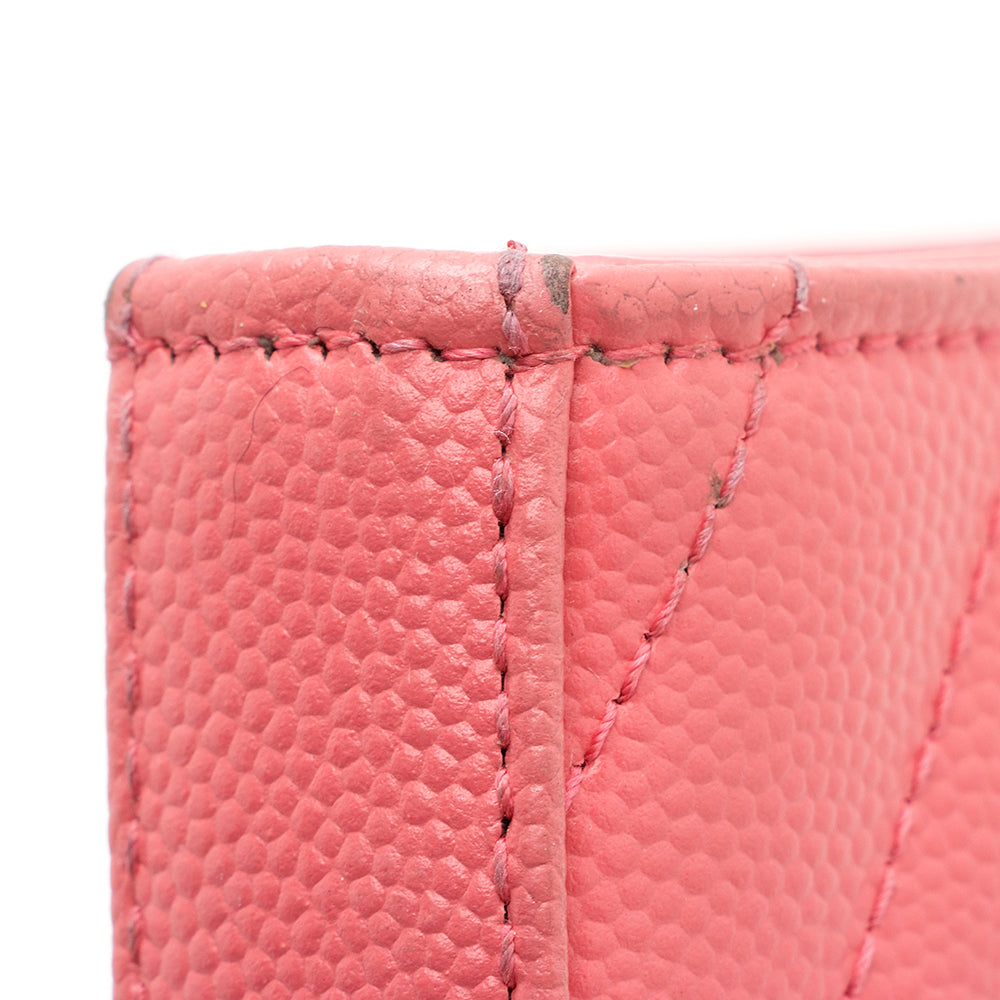Saint Laurent Matelasse Grain de Poudre Monogram Chain Wallet (SHF-19387)