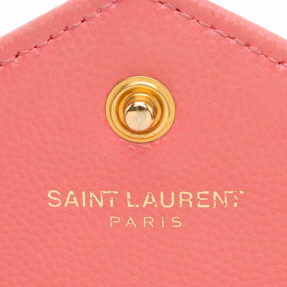 Saint Laurent Matelasse Grain de Poudre Monogram Chain Wallet (SHF-19387)