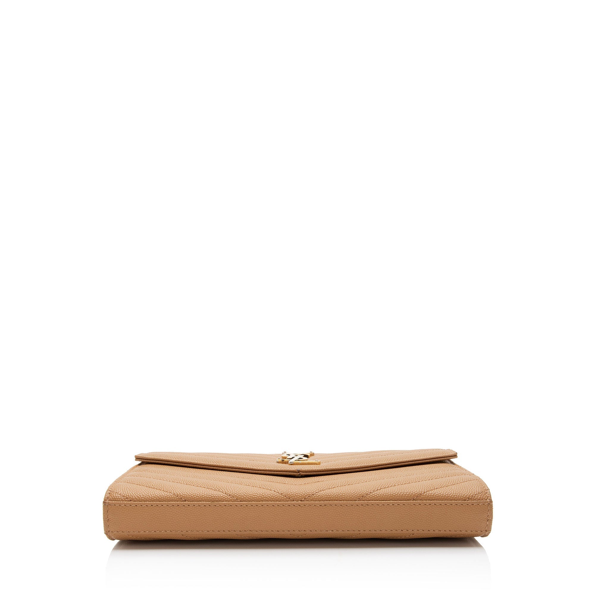 Saint Laurent Matelasse Grain de Poudre Monogram Chain Wallet (SHF-QuiirS)
