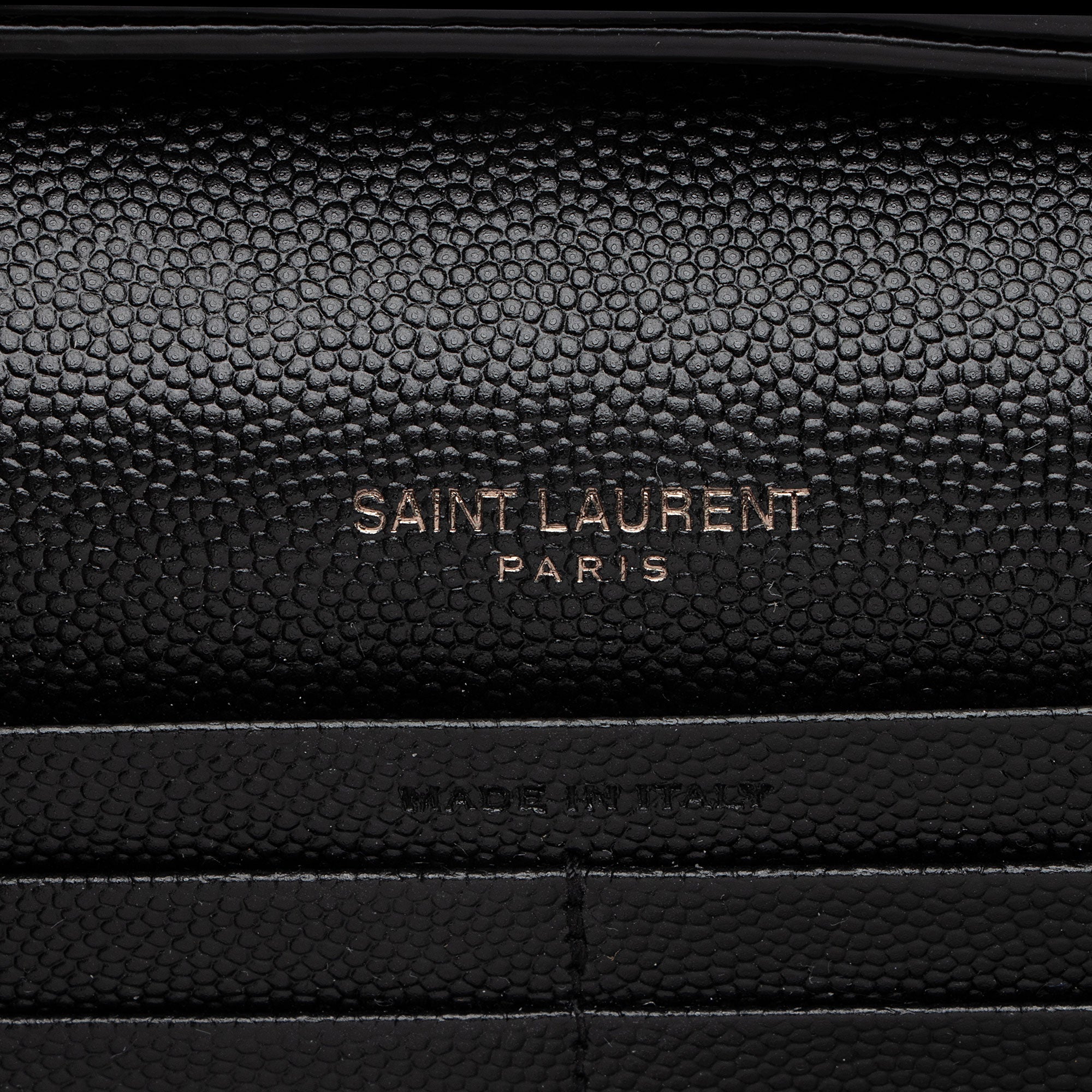 Saint Laurent Matelasse Grain de Poudre Monogram Chain Wallet (SHF-VLaP1U)