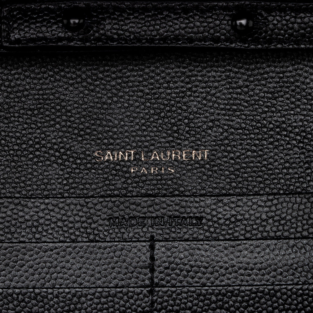 Saint Laurent Matelasse Grain de Poudre Monogram Chain Wallet (SHF-rfsFTm)