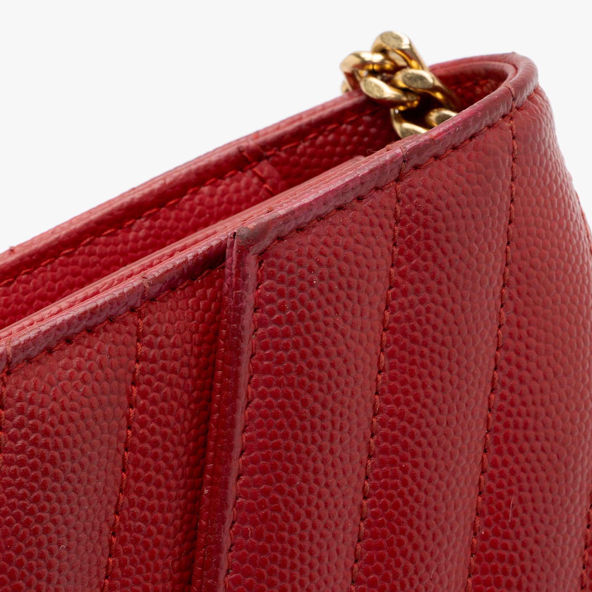 Saint Laurent Matelasse Grain de Poudre Monogram Chain Wallet (SHF-RDpK3X)