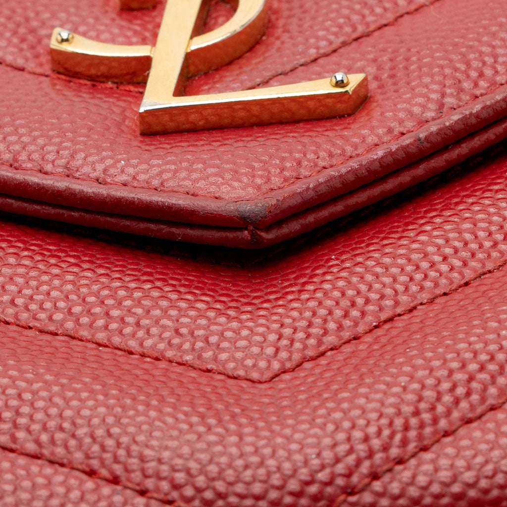Saint Laurent Matelasse Grain de Poudre Monogram Chain Wallet (SHF-RDpK3X)
