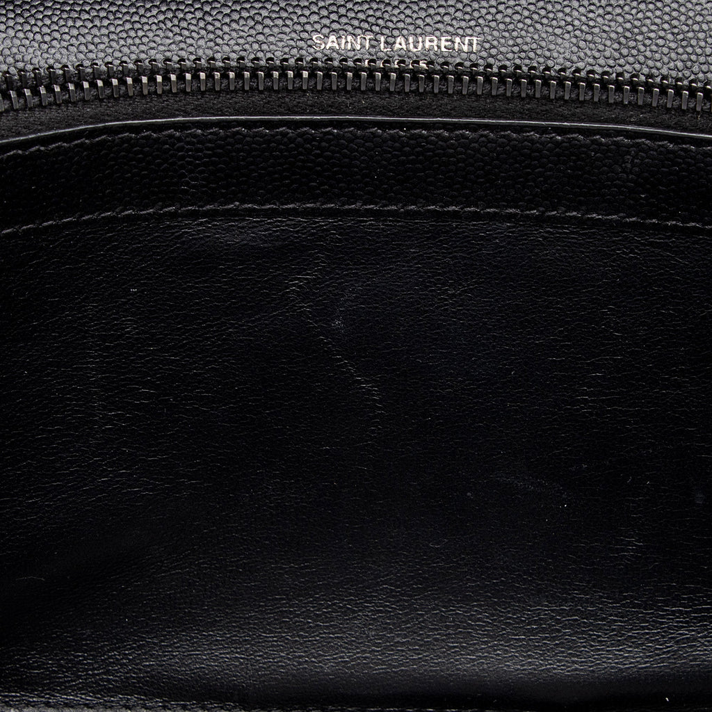 Saint Laurent Matelasse Grain de Poudre Monogram Chain Wallet (SHF-FNayQN)