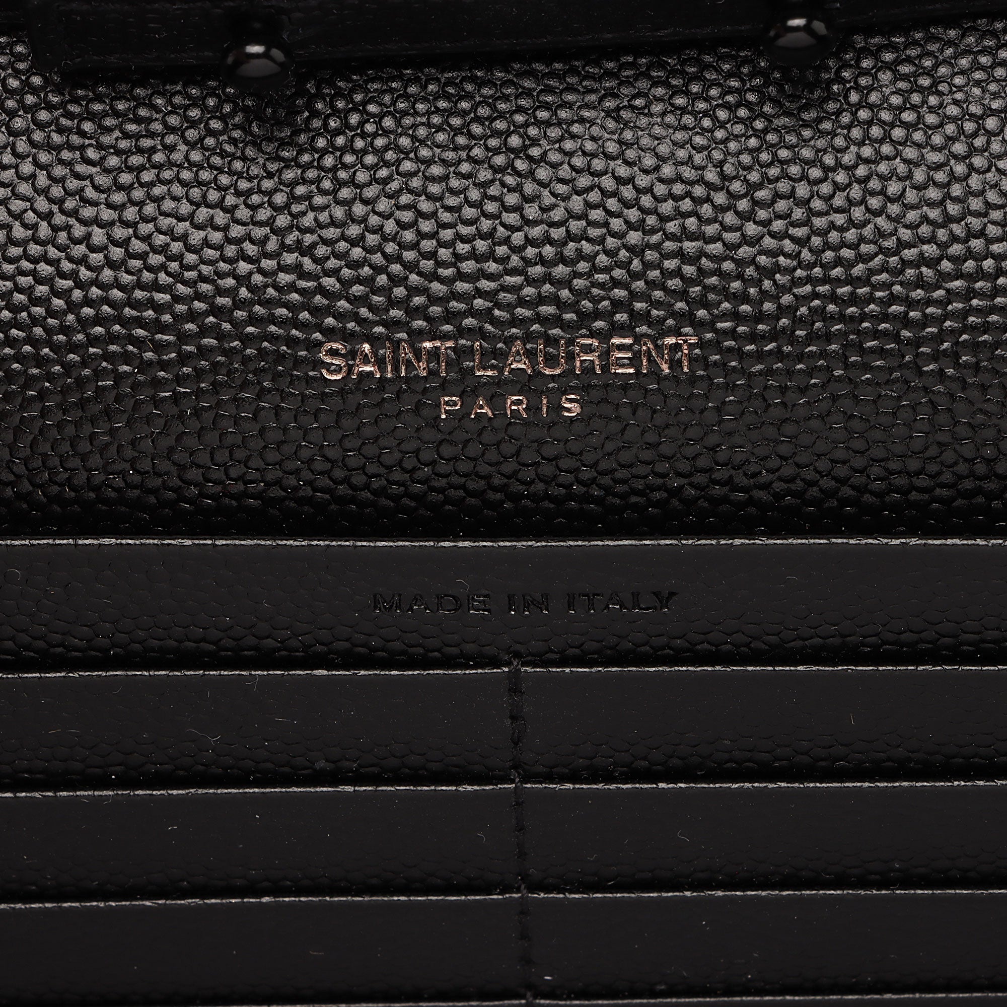 Saint Laurent Matelasse Grain de Poudre Monogram Chain Wallet (SHF-RiSHS0)