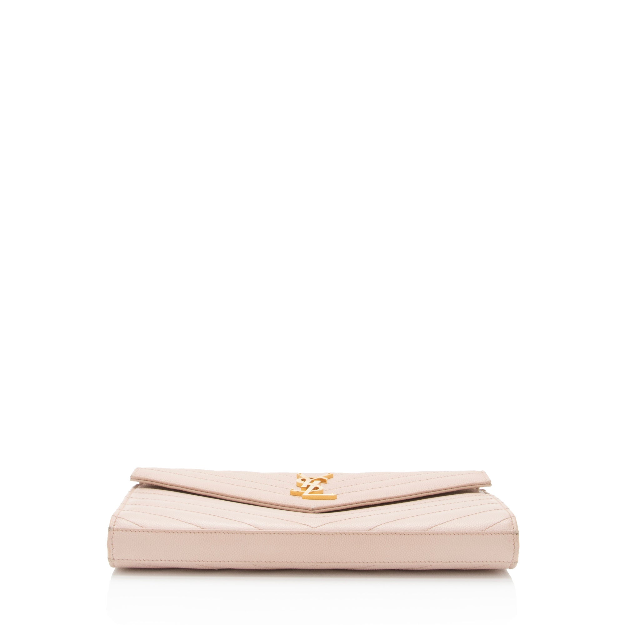 Saint Laurent Matelasse Grain de Poudre Monogram Chain Wallet (SHF-hbOqZ2)