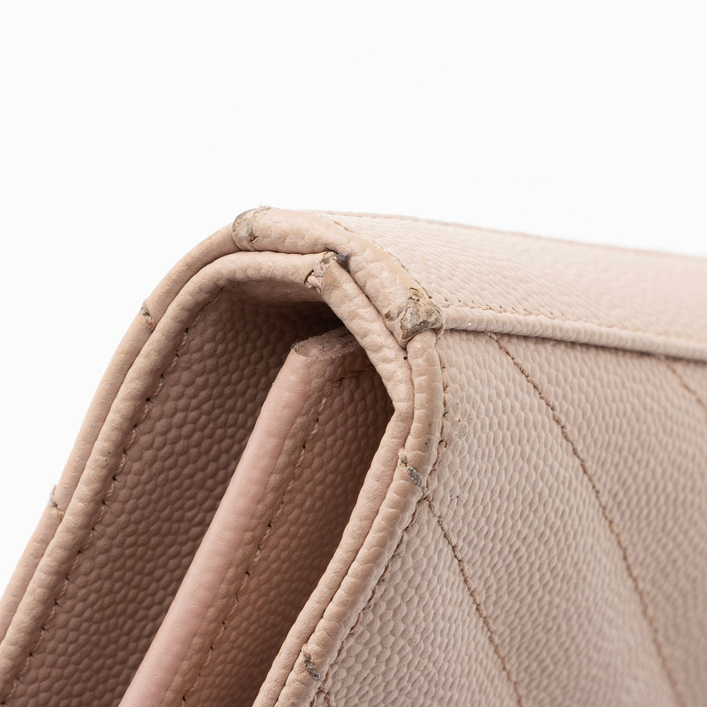 Saint Laurent Matelasse Grain de Poudre Monogram Chain Wallet (SHF-hbOqZ2)
