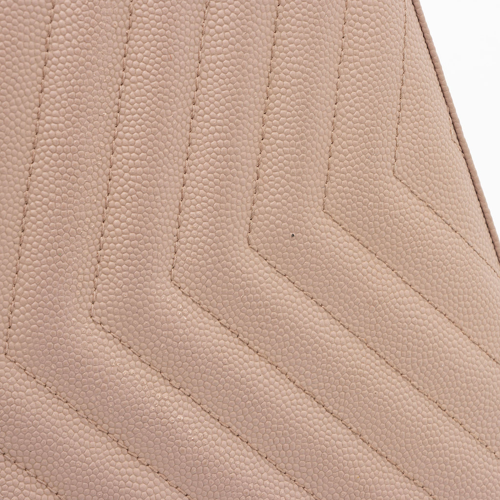 Saint Laurent Matelasse Grain de Poudre Monogram Chain Wallet (SHF-hbOqZ2)