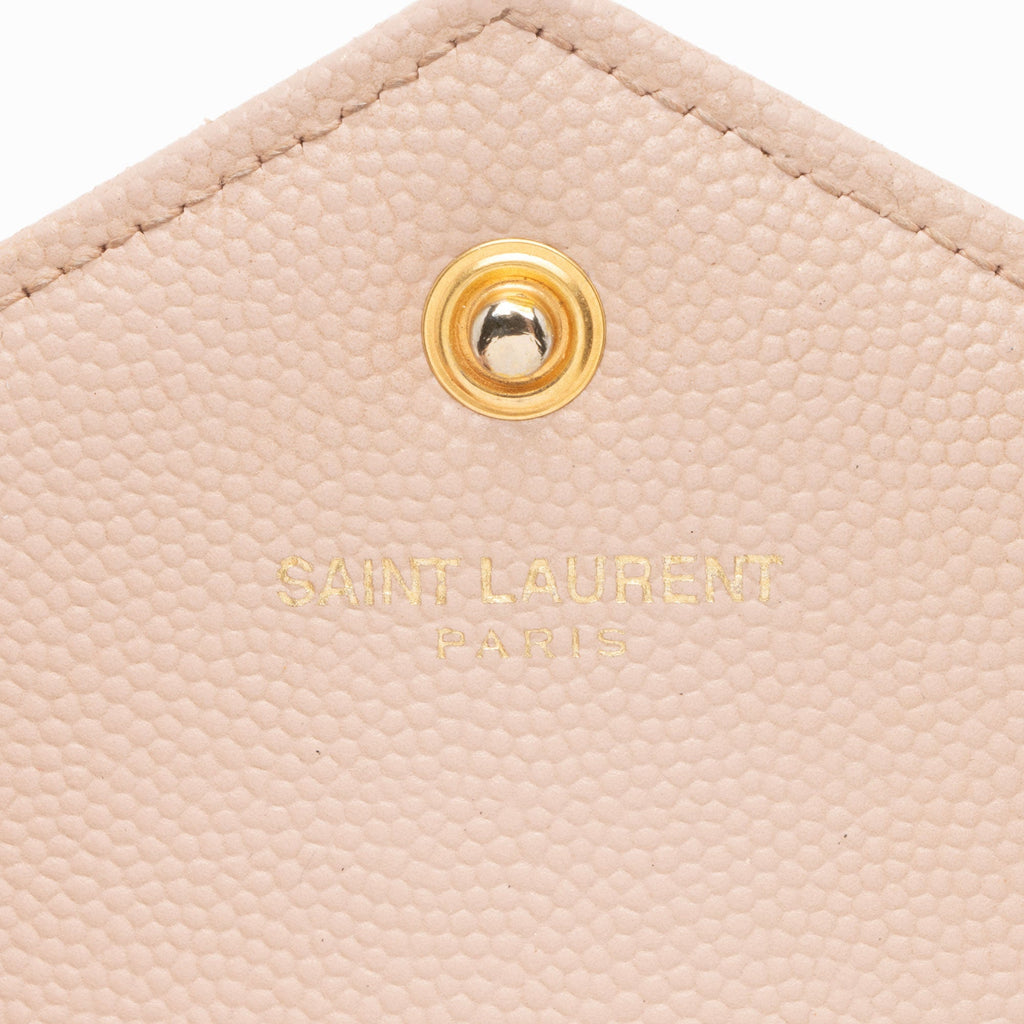 Saint Laurent Matelasse Grain de Poudre Monogram Chain Wallet (SHF-hbOqZ2)