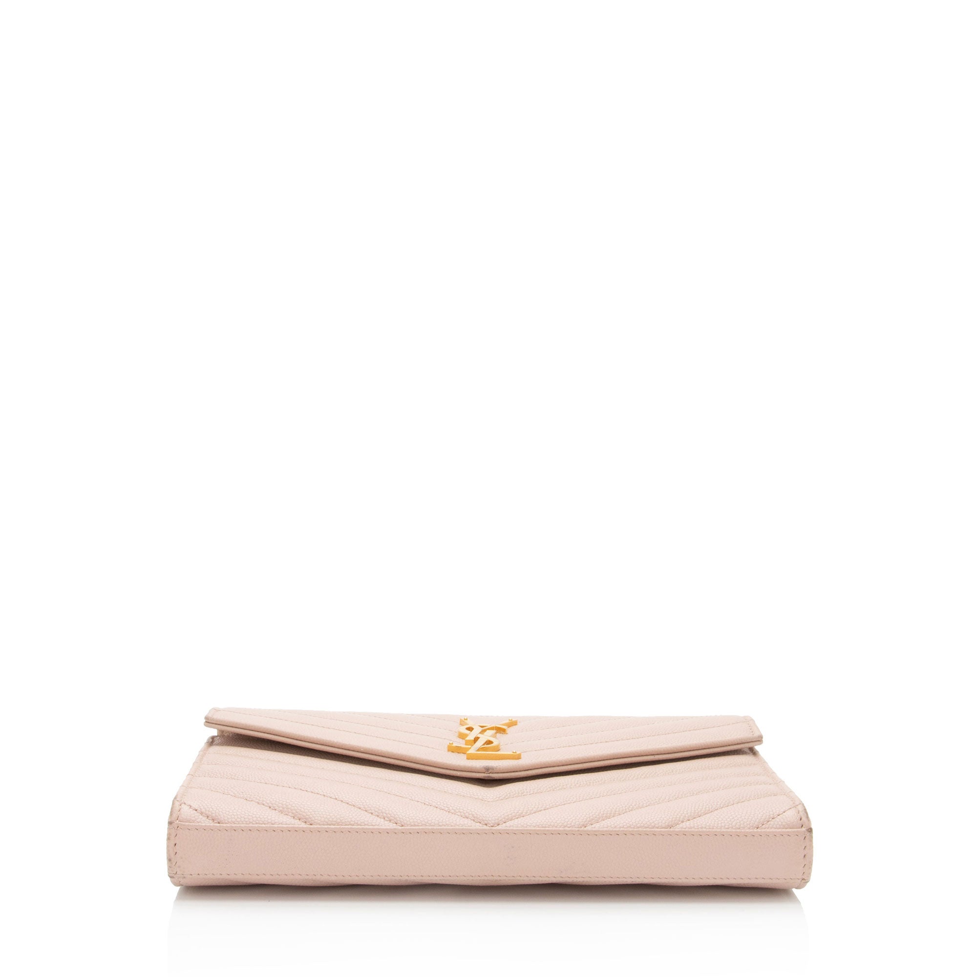 Saint Laurent Matelasse Grain de Poudre Monogram Chain Wallet (SHF-7n2Rsg)
