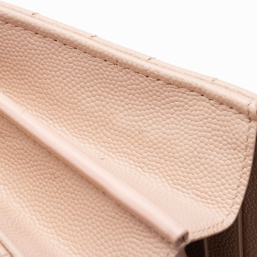 Saint Laurent Matelasse Grain de Poudre Monogram Chain Wallet (SHF-7n2Rsg)
