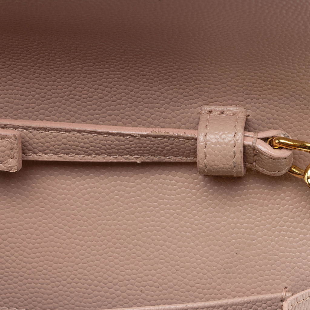 Saint Laurent Matelasse Grain de Poudre Monogram Chain Wallet (SHF-7n2Rsg)