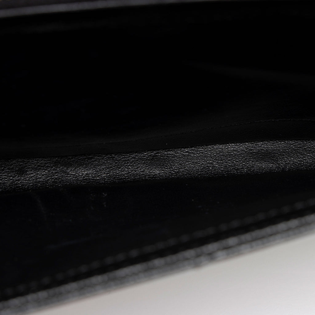 Saint Laurent Matelasse Grain de Poudre Monogram Chain Wallet (SHF-uoMWdL)