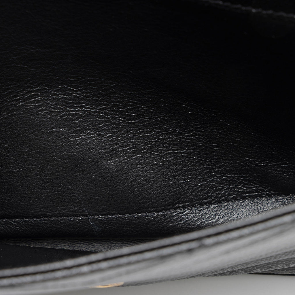 Saint Laurent Matelasse Grain de Poudre Monogram Chain Wallet (SHF-oGbOur)