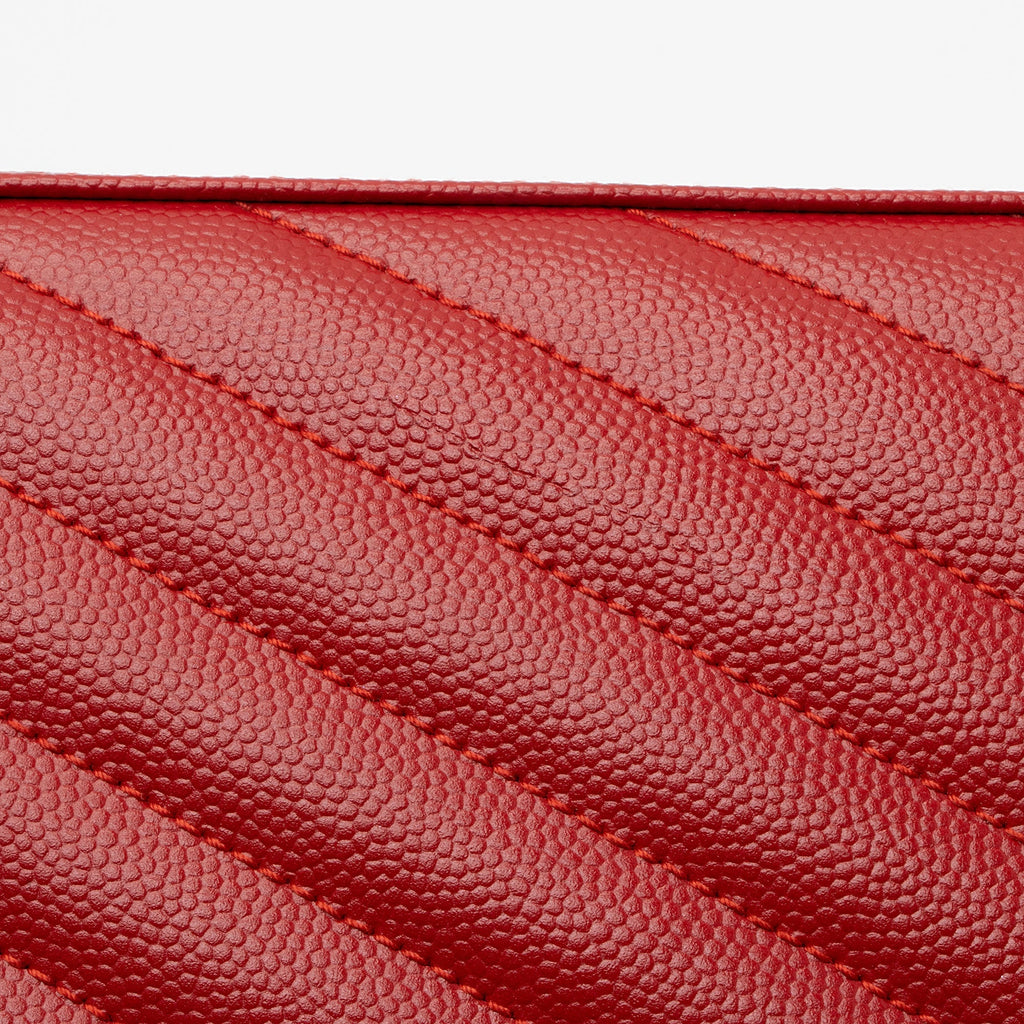 Saint Laurent Matelasse Grain de Poudre Monogram Chain Wallet (SHF-HJdOSr)