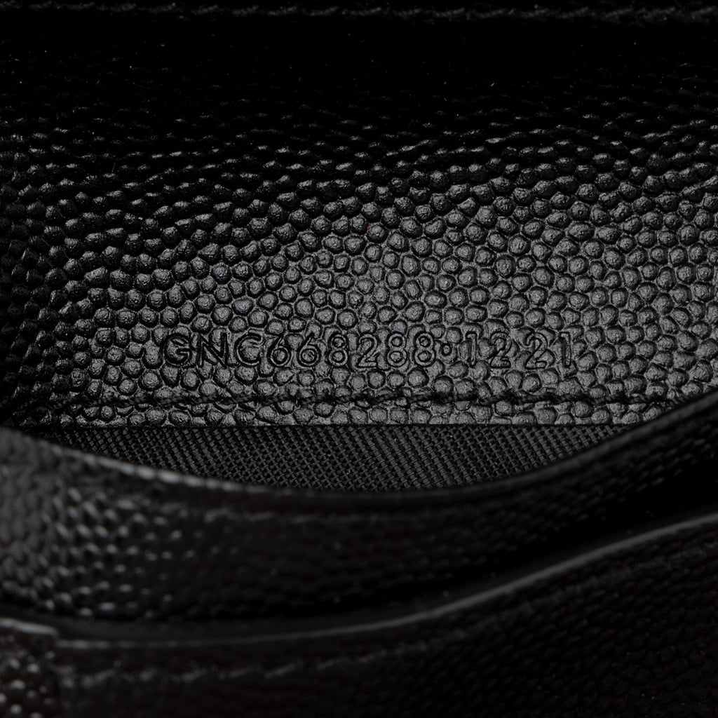 Saint Laurent Matelasse Grain de Poudre Monogram Compact Zip Around Wallet (SHF-C8Sta6)
