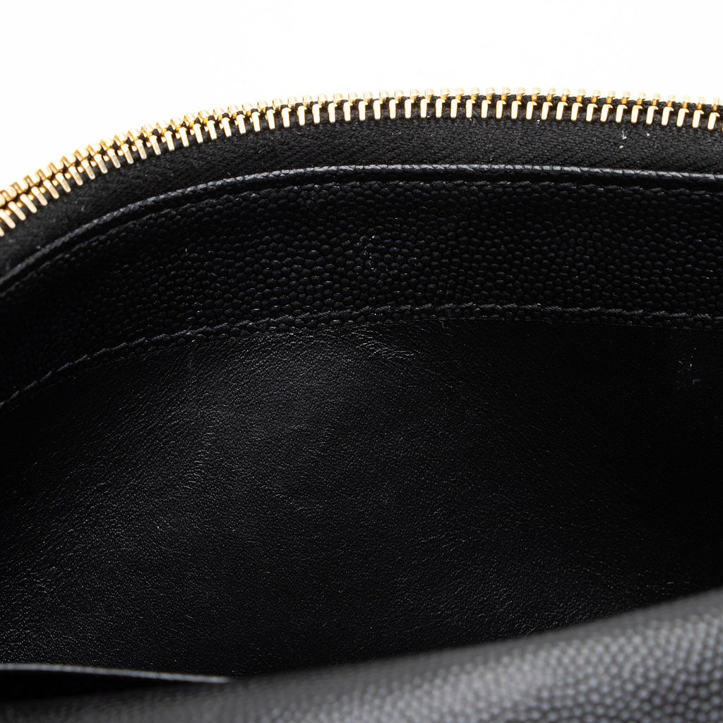Saint Laurent Matelasse Grain de Poudre Monogram Envelope Chain Wallet (SHF-qb9r0n)