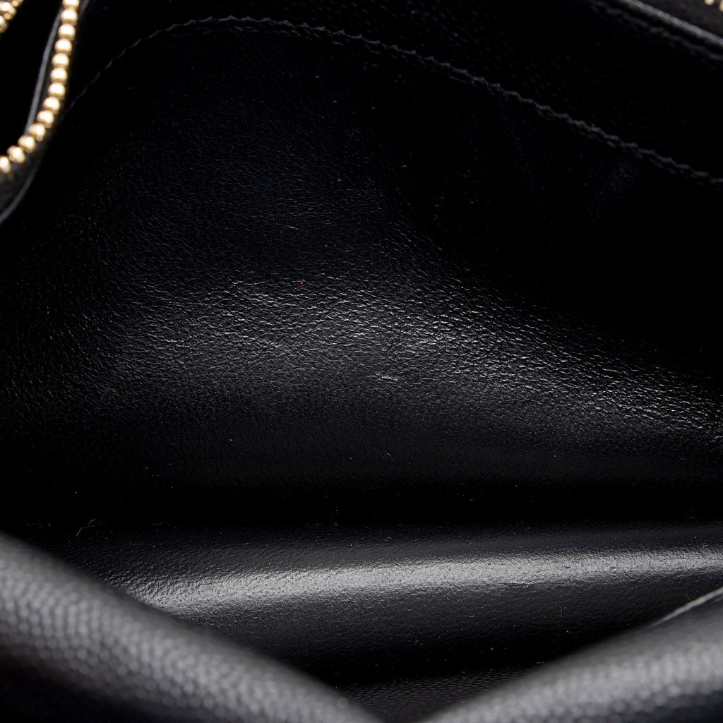 Saint Laurent Matelasse Grain de Poudre Monogram Envelope Chain Wallet (SHF-bXElvR)