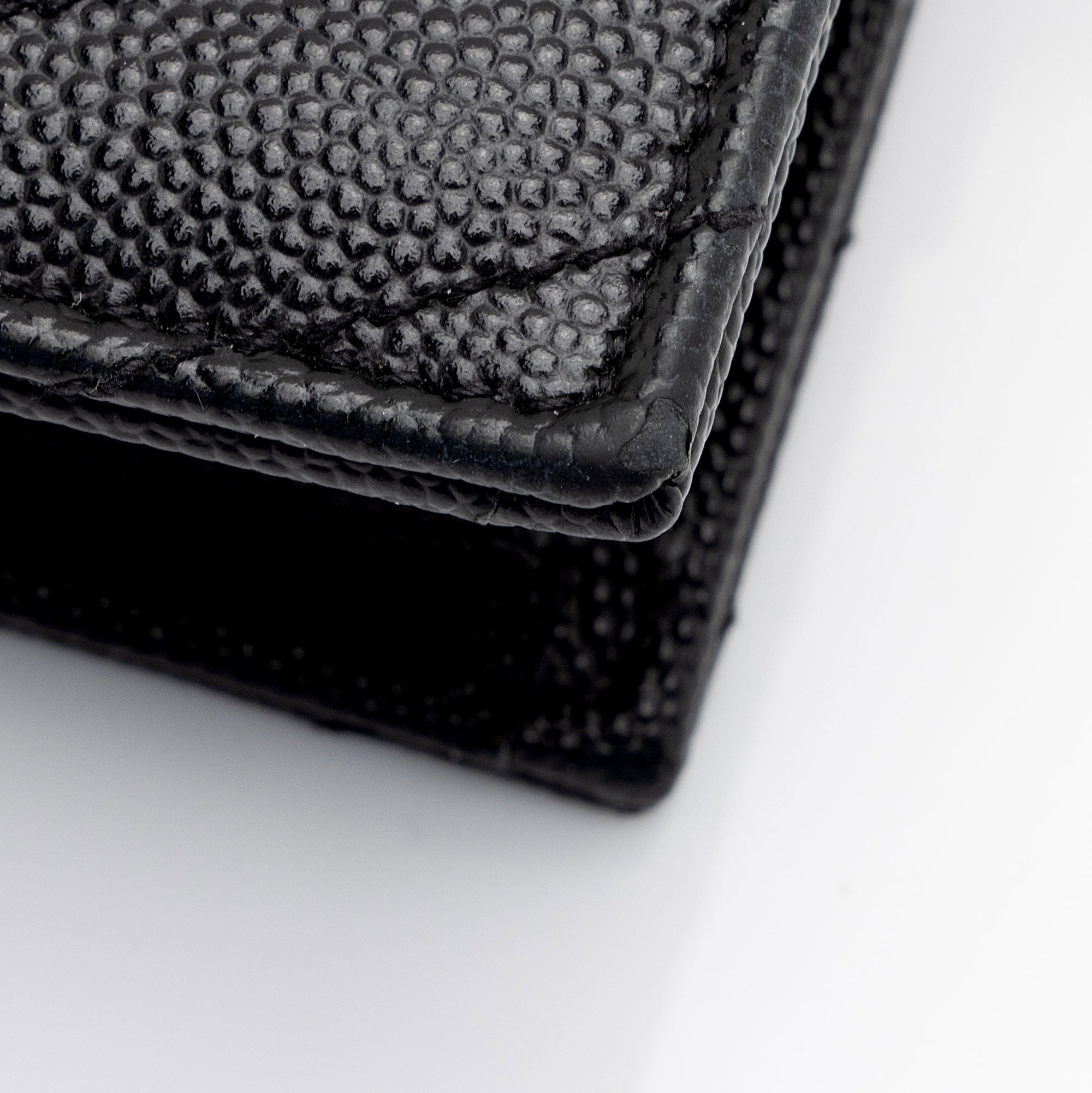 Saint Laurent Matelasse Grain de Poudre Monogram Envelope Chain Wallet (SHF-bXElvR)