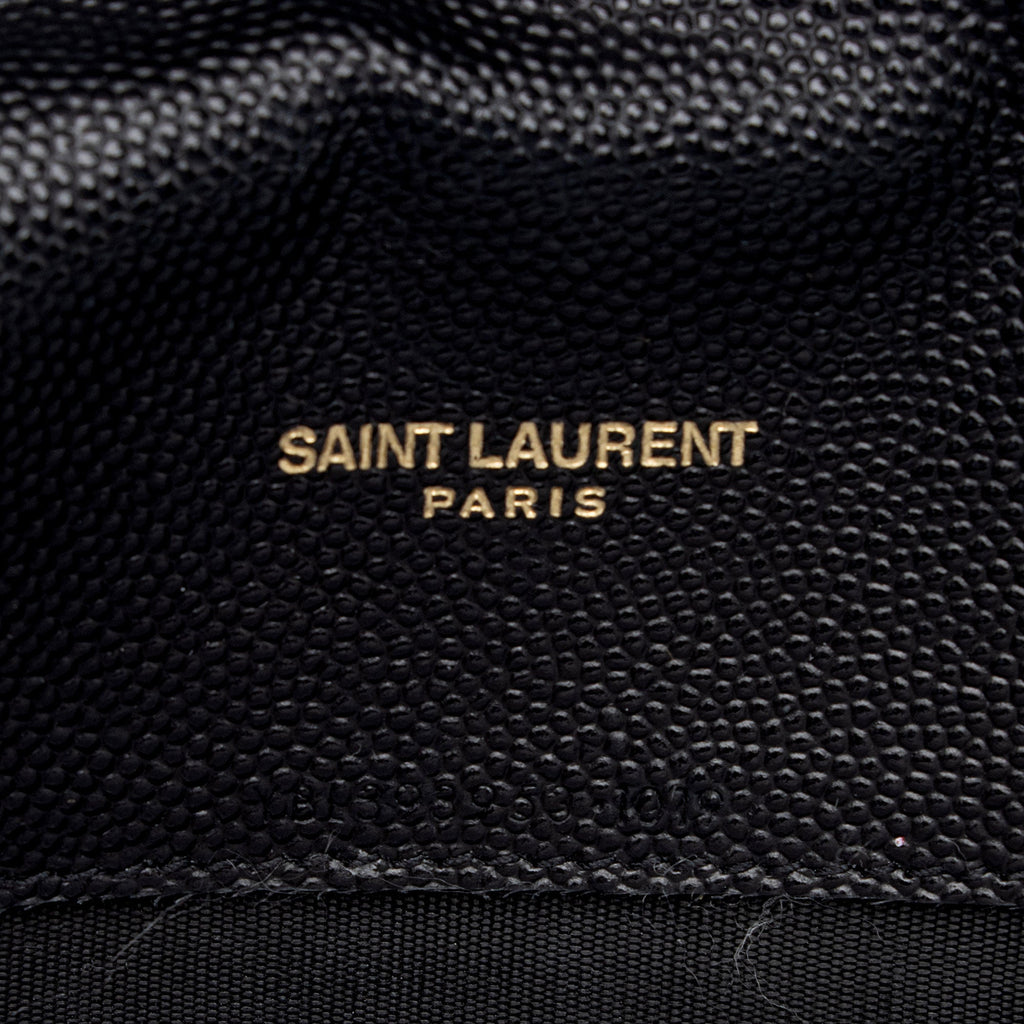 Saint Laurent Matelasse Grain de Poudre Monogram Envelope Chain Wallet (SHF-bXElvR)