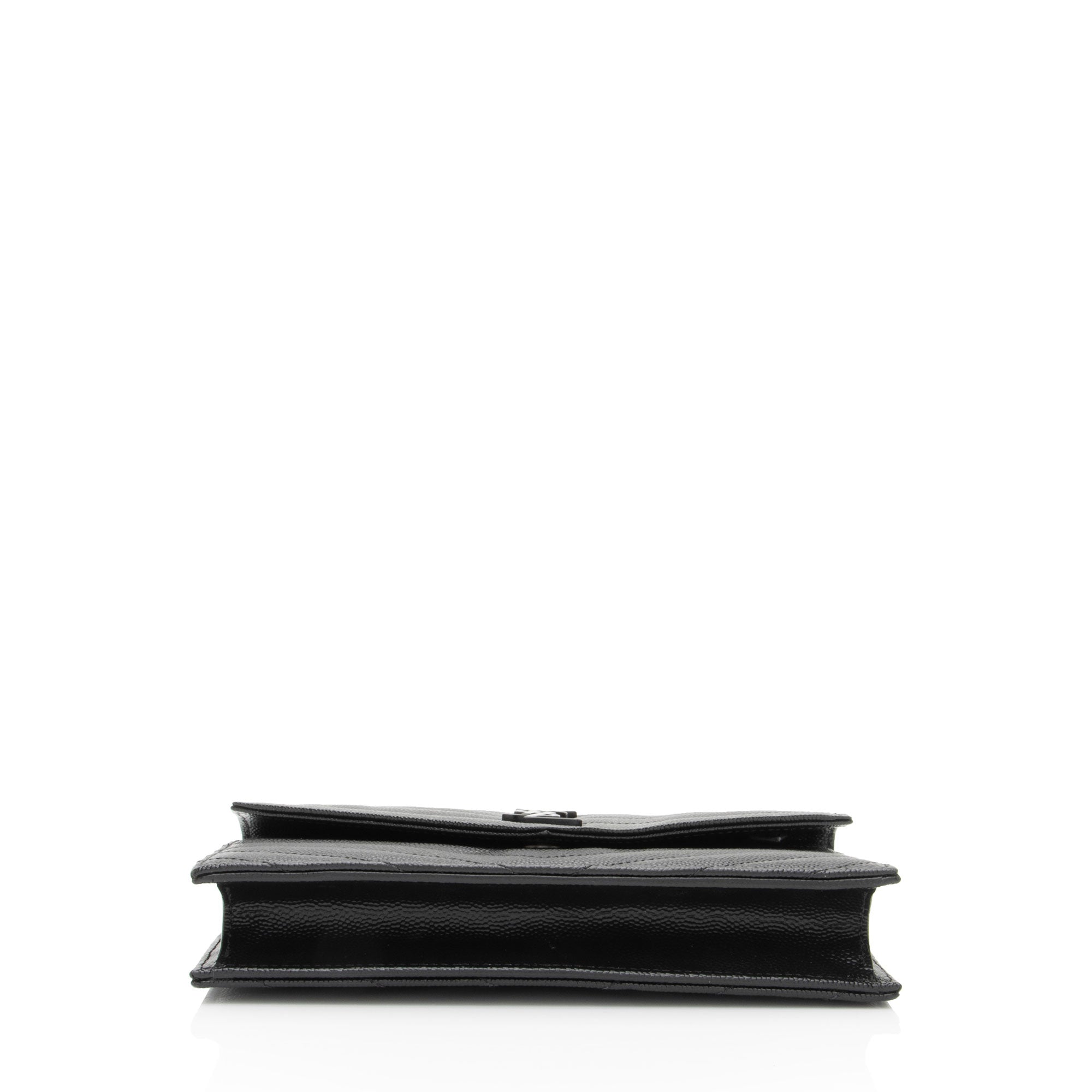 Saint Laurent Matelasse Grain de Poudre Monogram Envelope Chain Wallet (SHF-HfJfIb)
