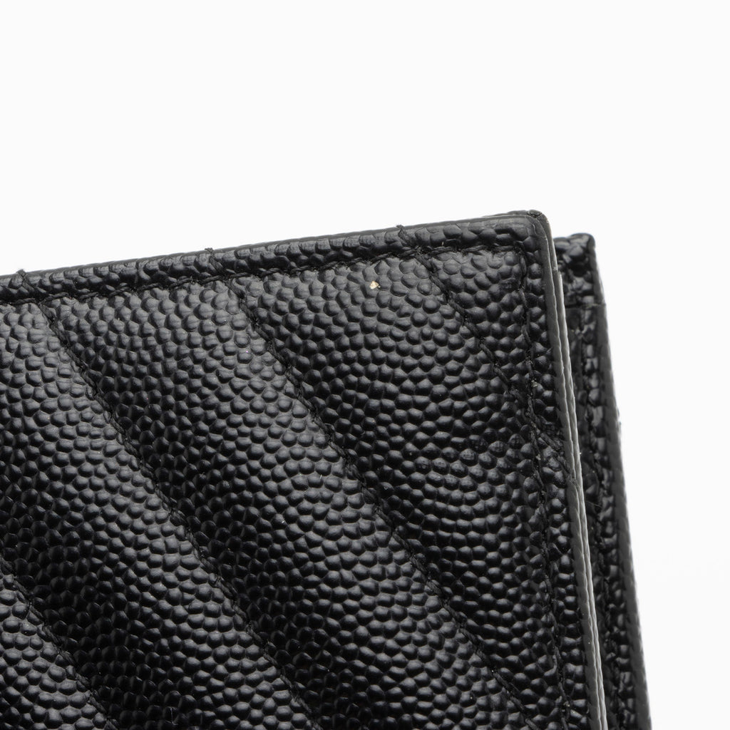 Saint Laurent Matelasse Grain de Poudre Monogram Envelope Chain Wallet (SHF-HfJfIb)