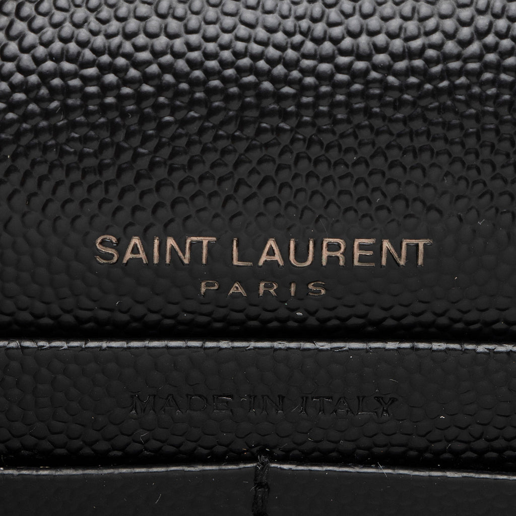 Saint Laurent Matelasse Grain de Poudre Monogram Envelope Chain Wallet (SHF-HfJfIb)