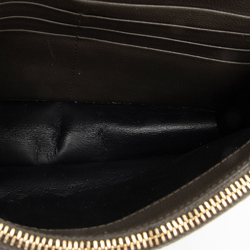 Saint Laurent Matelasse Grain de Poudre Monogram Envelope Chain Wallet (SHF-LtbB65)