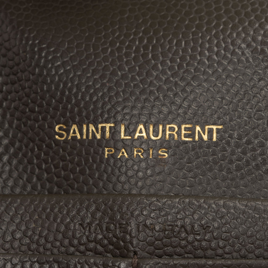 Saint Laurent Matelasse Grain de Poudre Monogram Envelope Chain Wallet (SHF-LtbB65)