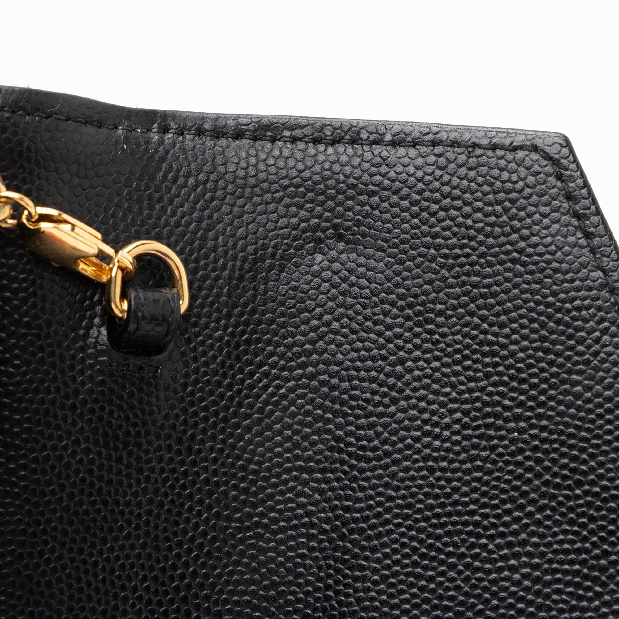 Saint Laurent Matelasse Grain de Poudre Monogram Envelope Chain Wallet (SHF-95fSun)
