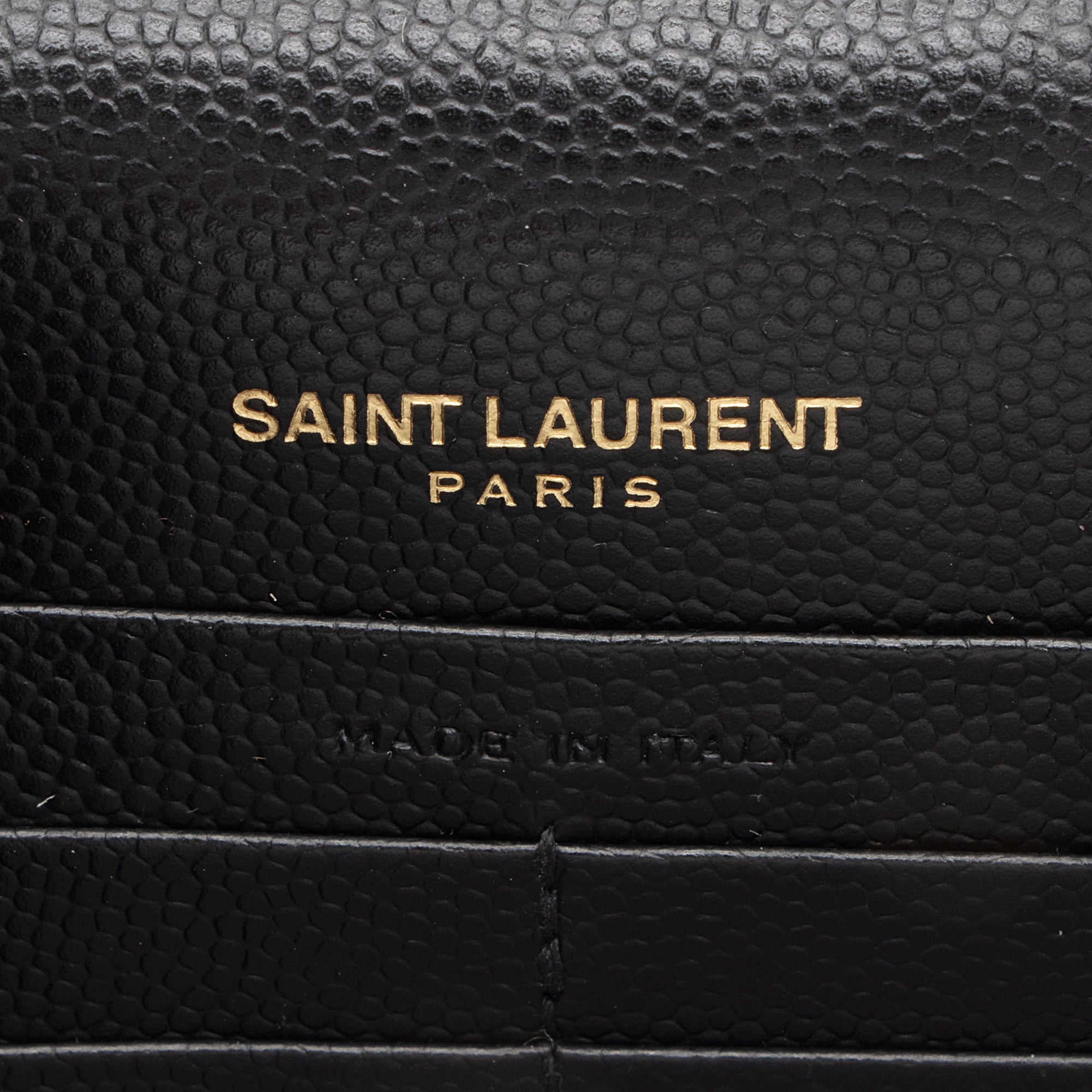 Saint Laurent Matelasse Grain de Poudre Monogram Envelope Chain Wallet (SHF-95fSun)