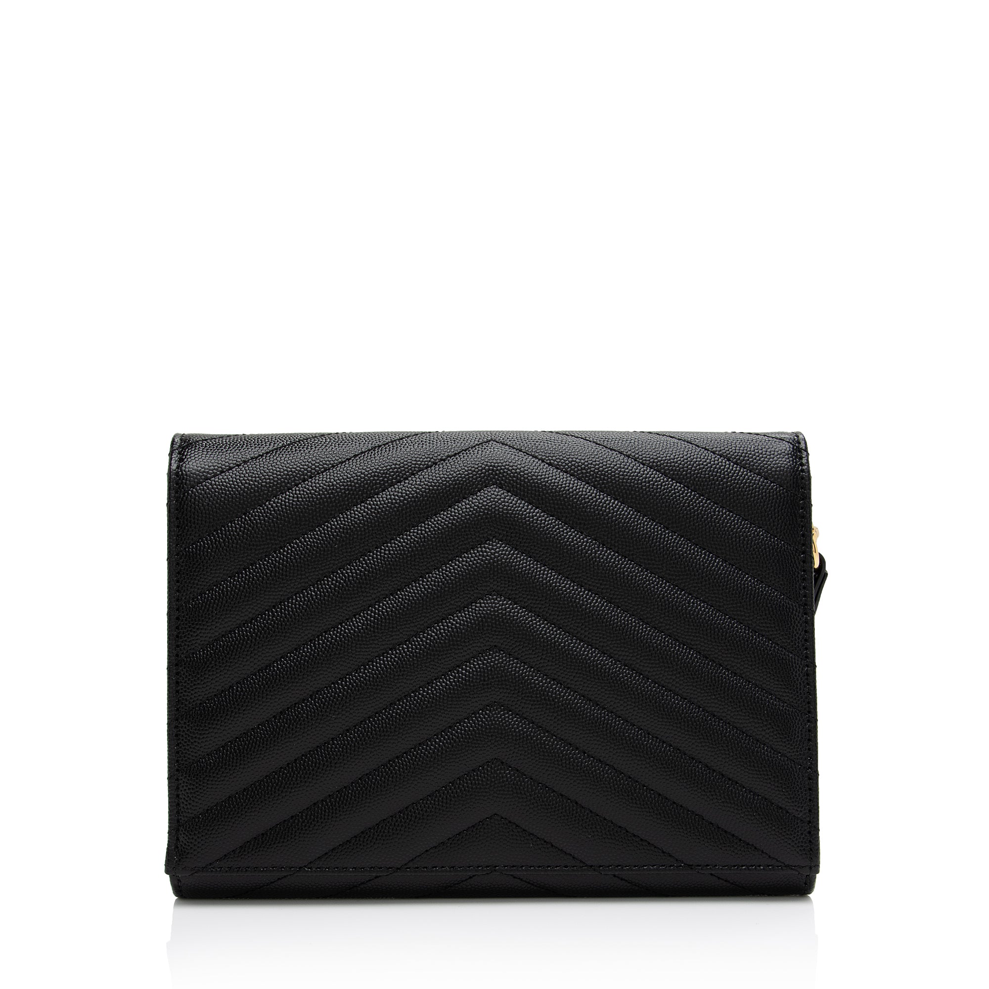 Saint Laurent Matelasse Grain de Poudre Monogram Envelope Pouch (SHF-nd3yFf)