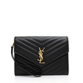 Saint Laurent Matelasse Grain de Poudre Monogram Envelope Pouch (SHF-nd3yFf)