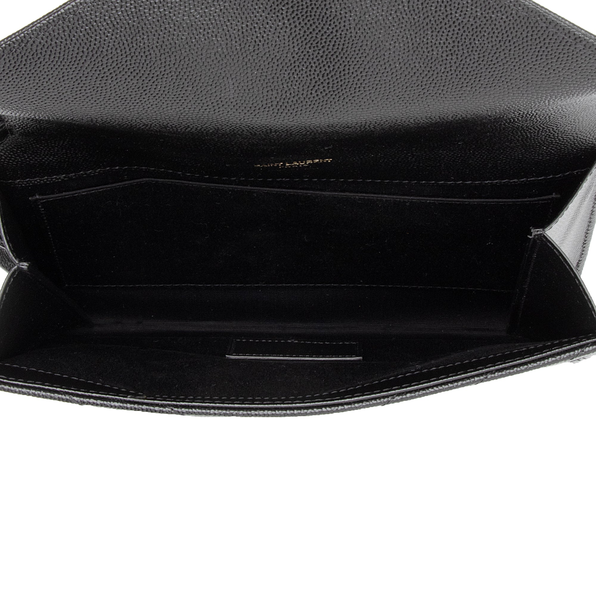 Saint Laurent Matelasse Grain de Poudre Monogram Envelope Pouch (SHF-nd3yFf)