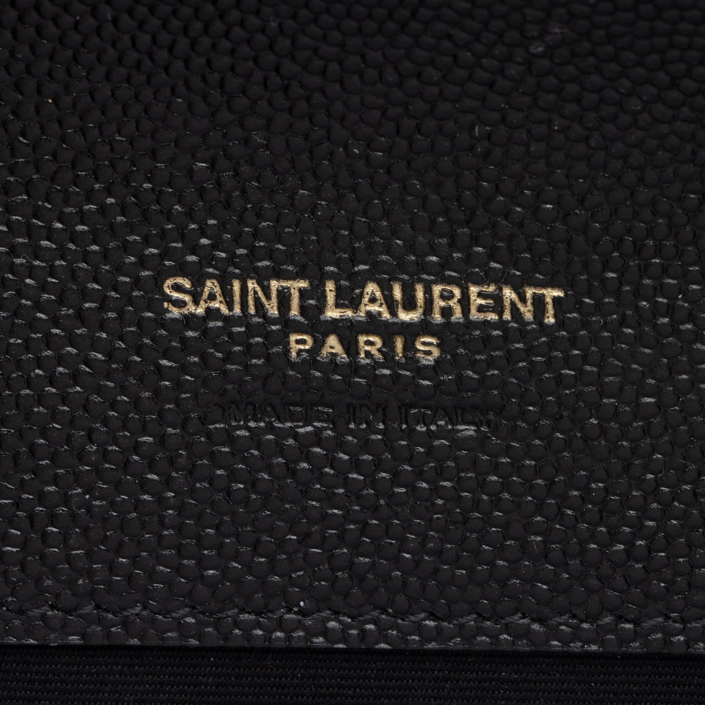 Saint Laurent Matelasse Grain de Poudre Monogram Envelope Pouch (SHF-nd3yFf)