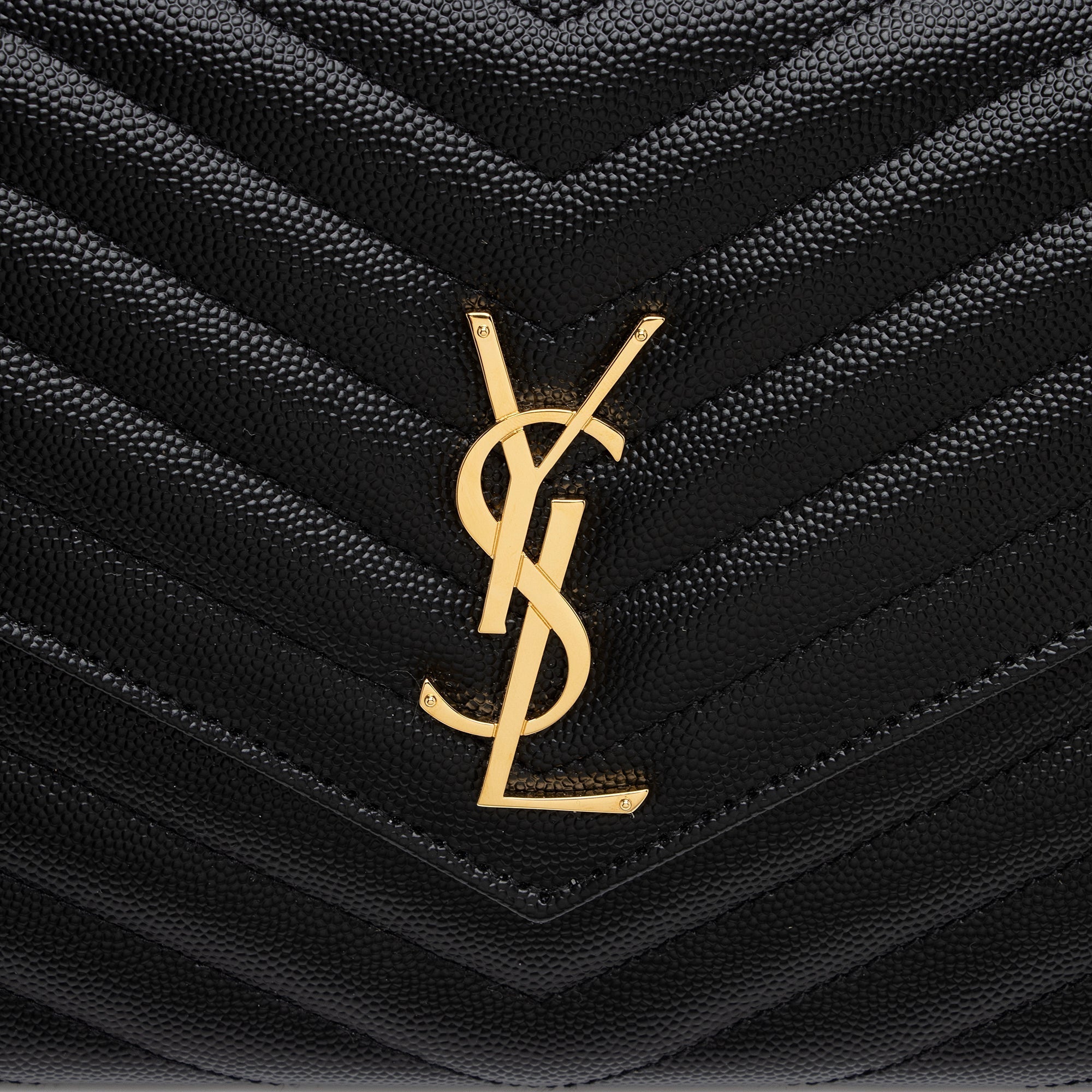 Saint Laurent Matelasse Grain de Poudre Monogram Envelope Pouch (SHF-nd3yFf)