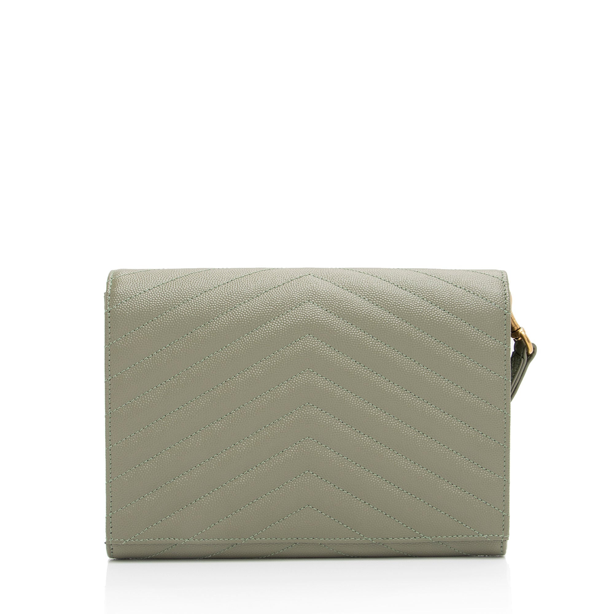 Saint Laurent Matelasse Grain de Poudre Monogram Envelope Pouch (SHF-H63Wlo)