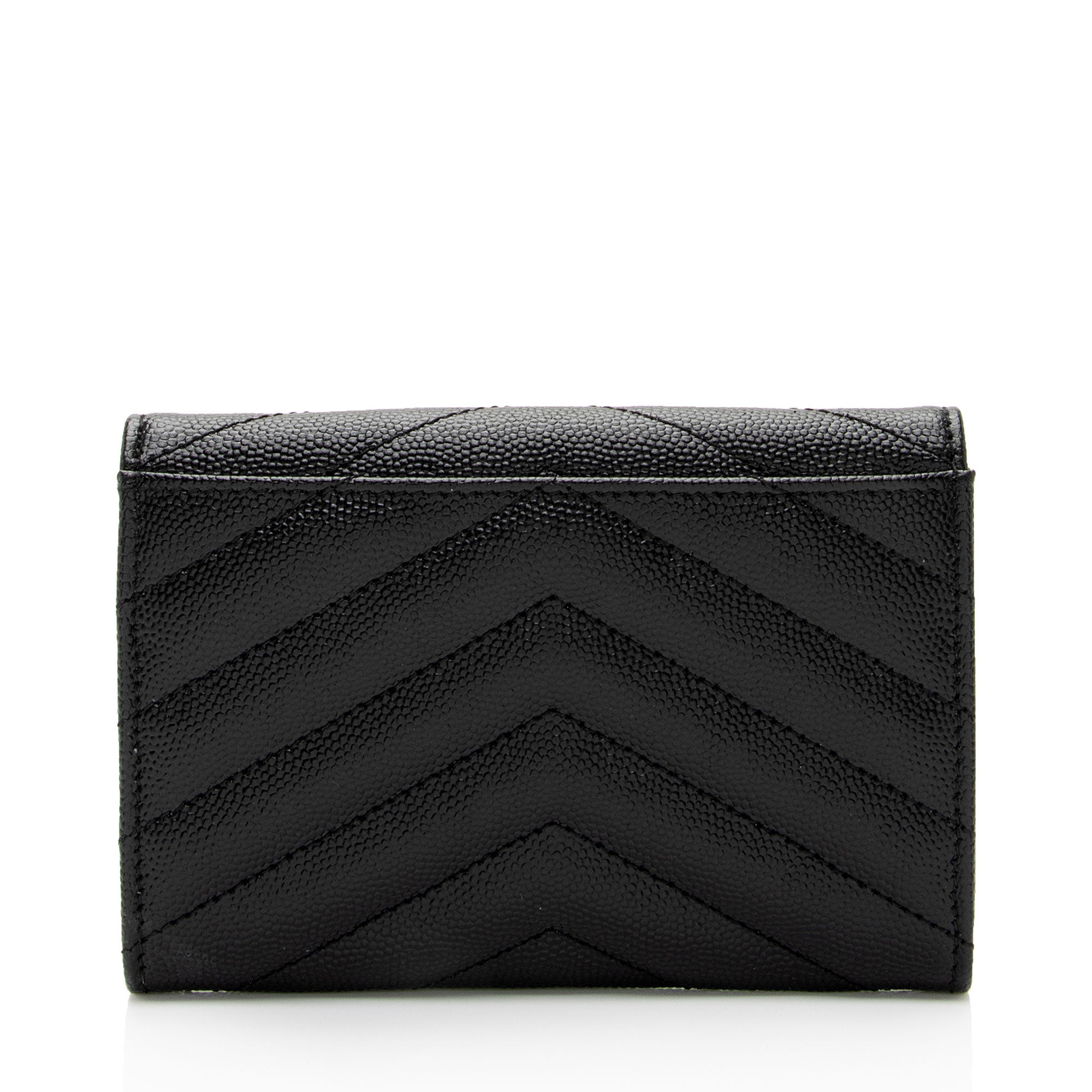 Saint Laurent Matelasse Grain de Poudre Monogram Envelope Small Wallet (SHF-IW3B5H)